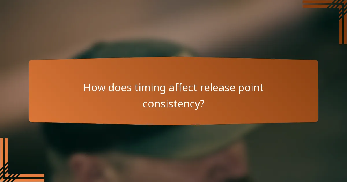 How does timing affect release point consistency?