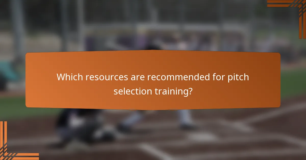 Which resources are recommended for pitch selection training?